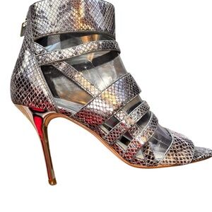 Michael Kors Silver Heels with Strappy Design